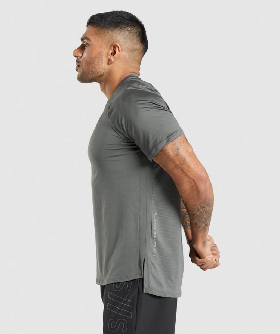 T Shirts Gymshark Gymshark//Steve Cook ανδρικα γκρι | GR_QZ2077