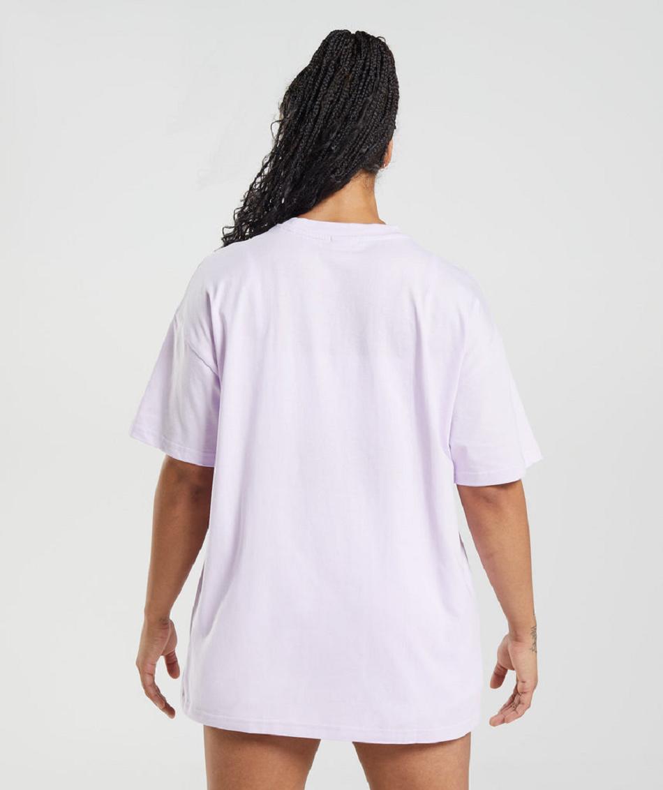 T Shirts Gymshark Legacy Oversized γυναικεια μωβ | GR_EC5134