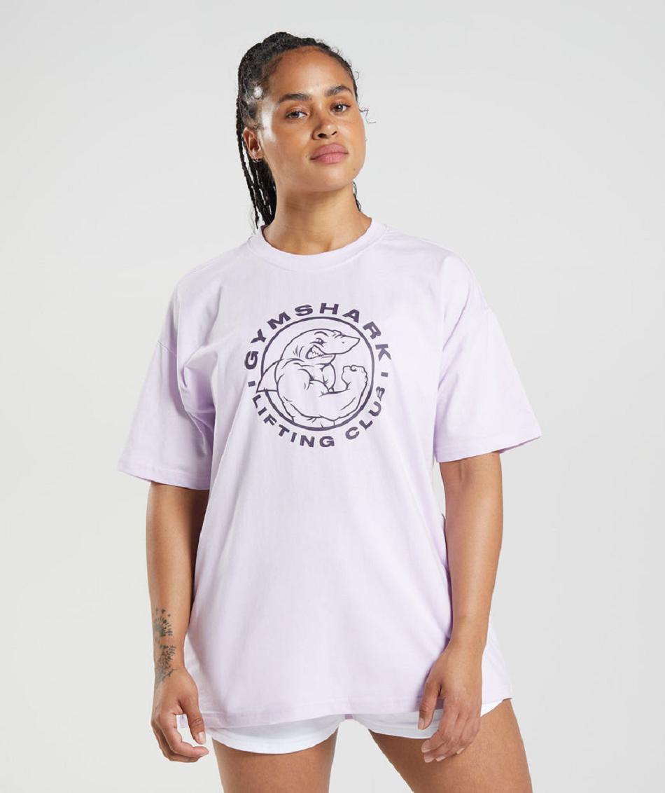 T Shirts Gymshark Legacy Oversized γυναικεια μωβ | GR_EC5134