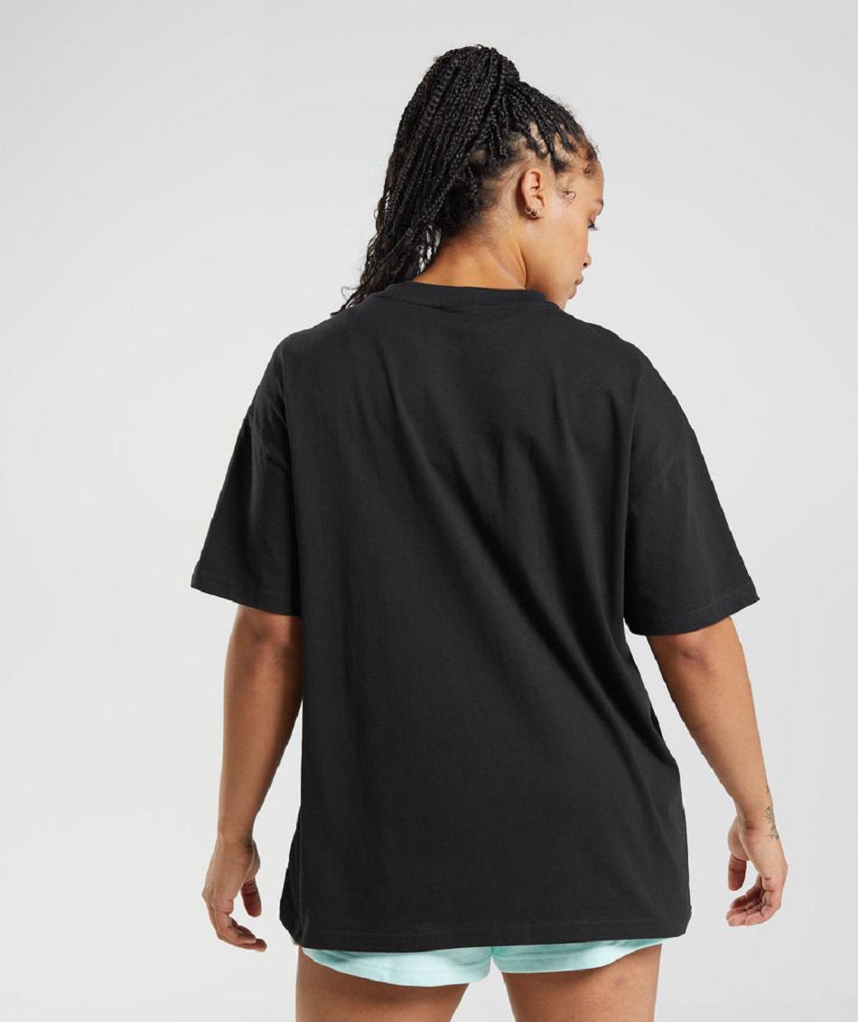 T Shirts Gymshark Legacy Oversized γυναικεια μαυρα | GR_AS4743