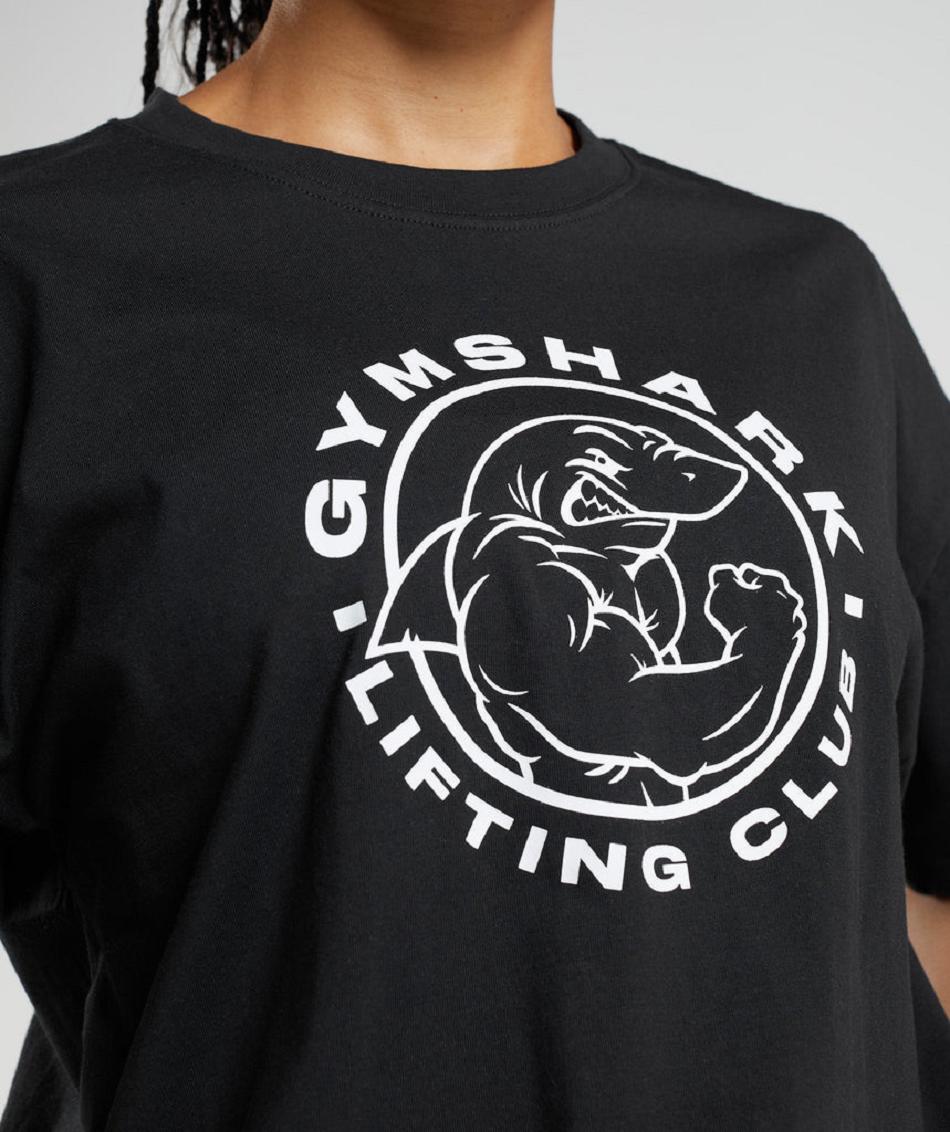 T Shirts Gymshark Legacy Oversized γυναικεια μαυρα | GR_AS4743