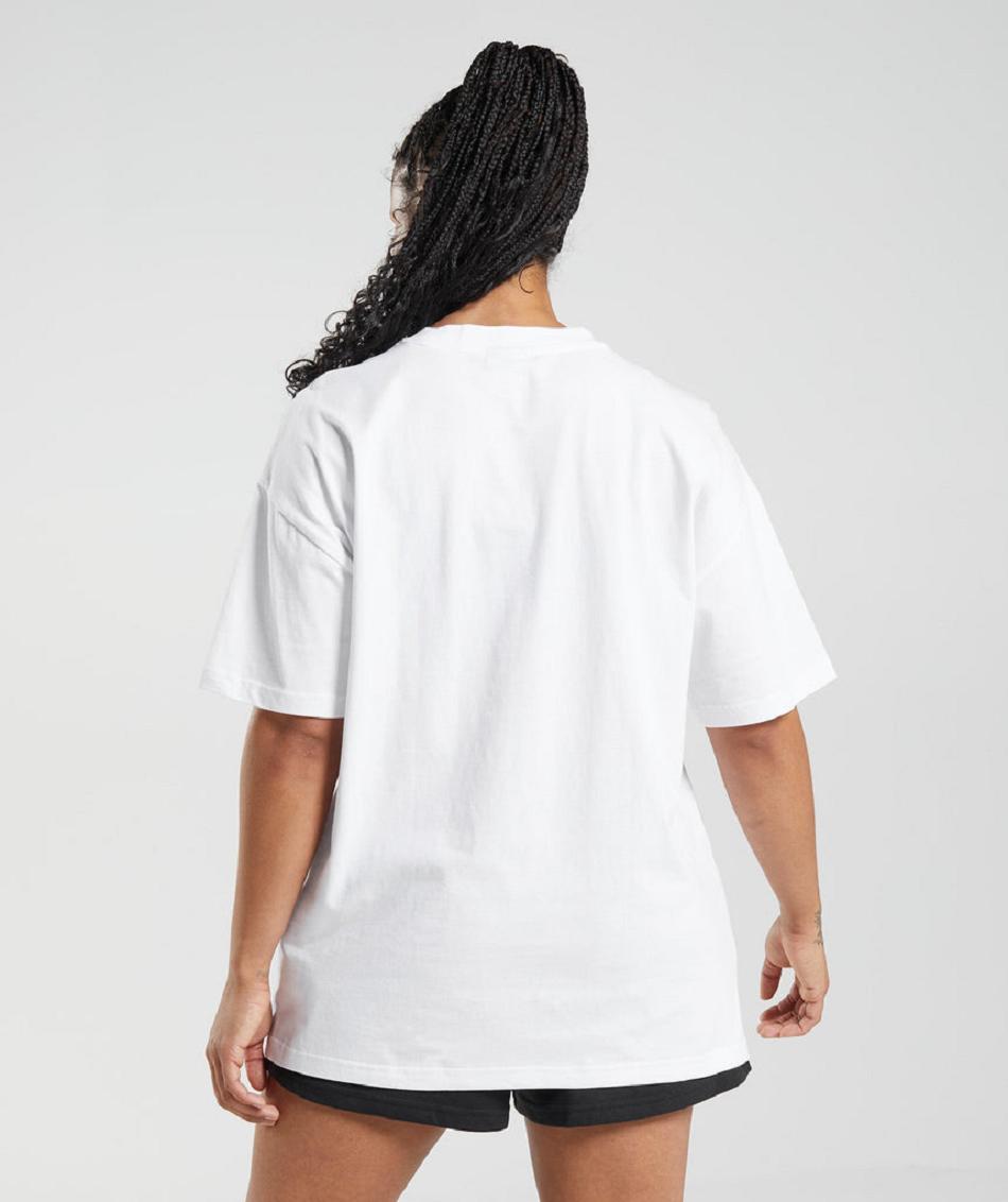 T Shirts Gymshark Legacy Oversized γυναικεια ασπρα | GR_CG4147