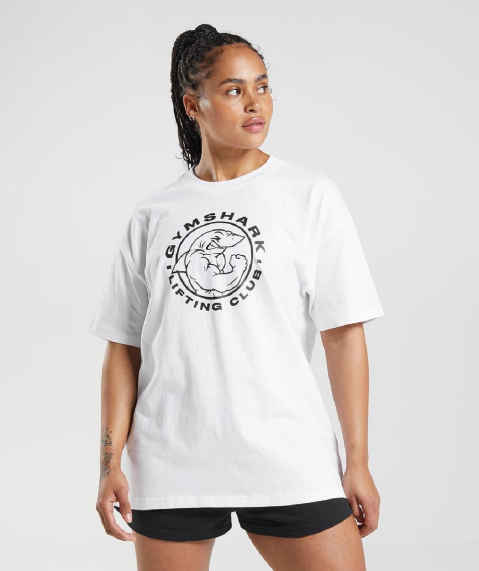 T Shirts Gymshark Legacy Oversized γυναικεια ασπρα | GR_CG4147