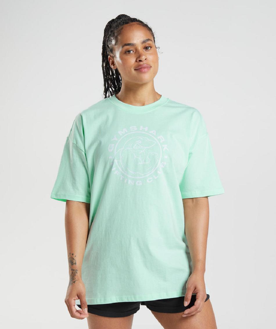 T Shirts Gymshark Legacy Oversized γυναικεια μπλε | GR_YJ8318