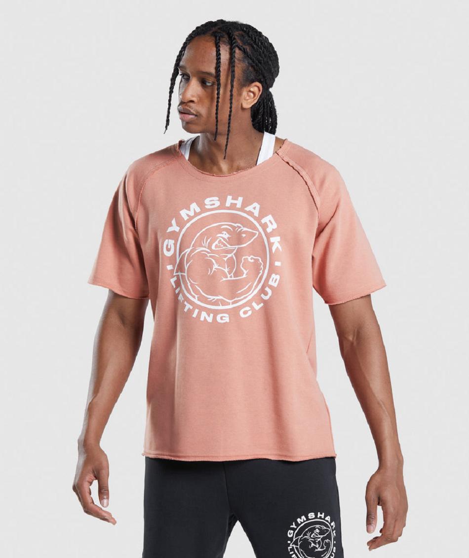 T Shirts Gymshark Legacy Rag Top ανδρικα ροζ | GR_N7806