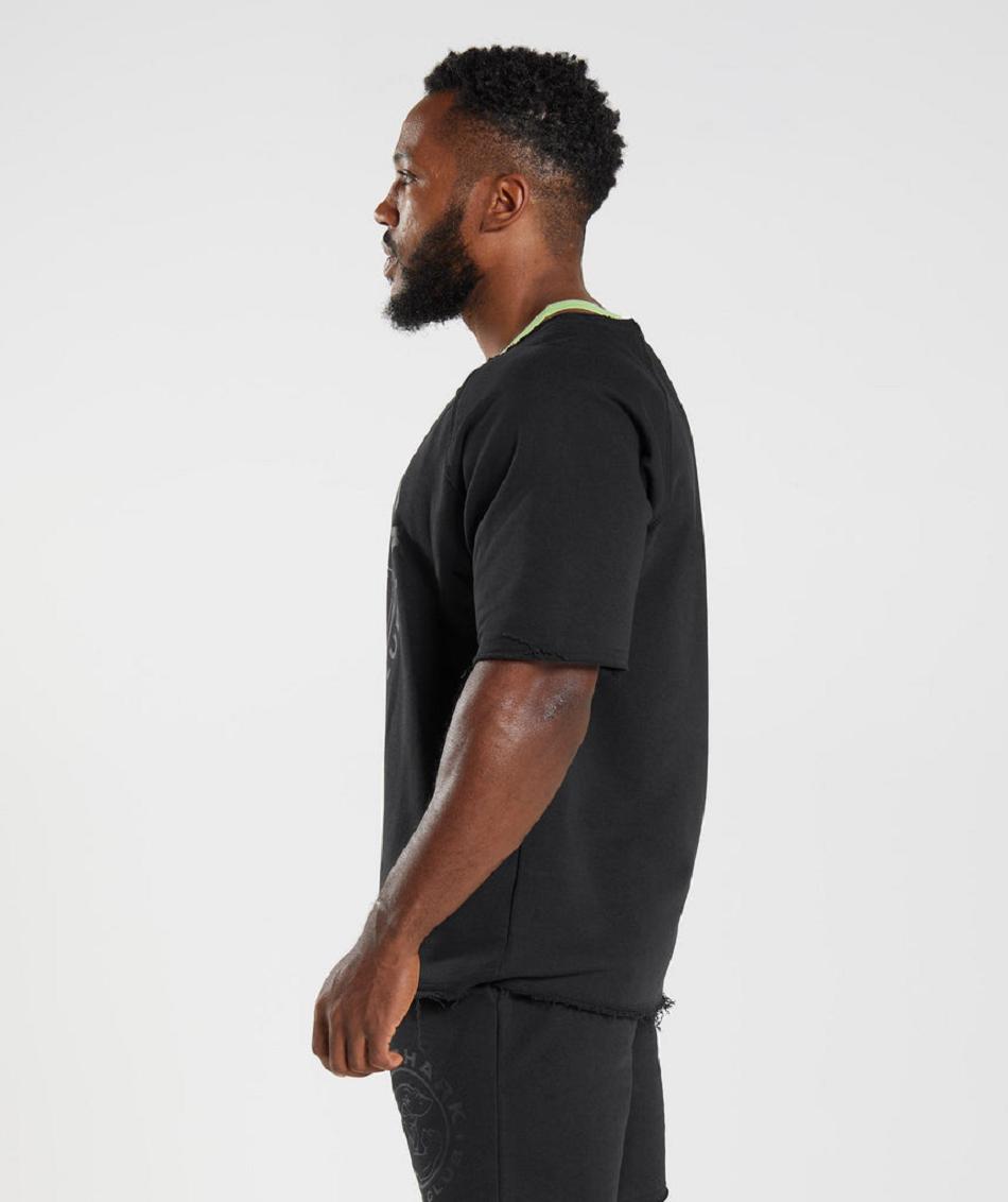 T Shirts Gymshark Legacy Rag Top ανδρικα μαυρα | GR_TC9252