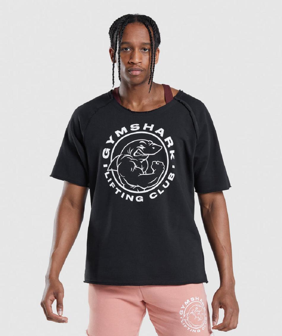 T Shirts Gymshark Legacy Rag Top ανδρικα μαυρα | GR_YJ3533