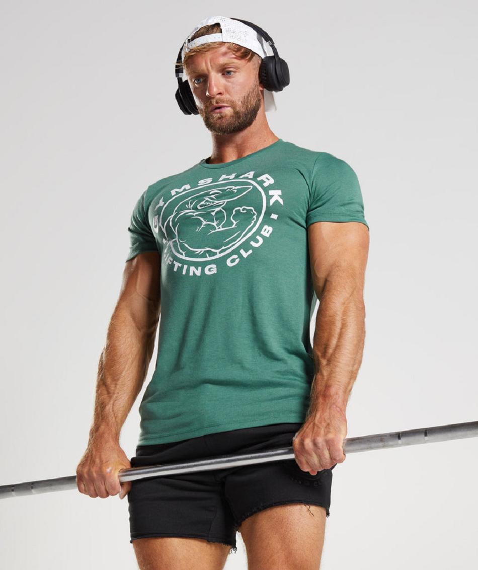T Shirts Gymshark Legacy ανδρικα πρασινο | GR_QZ9412