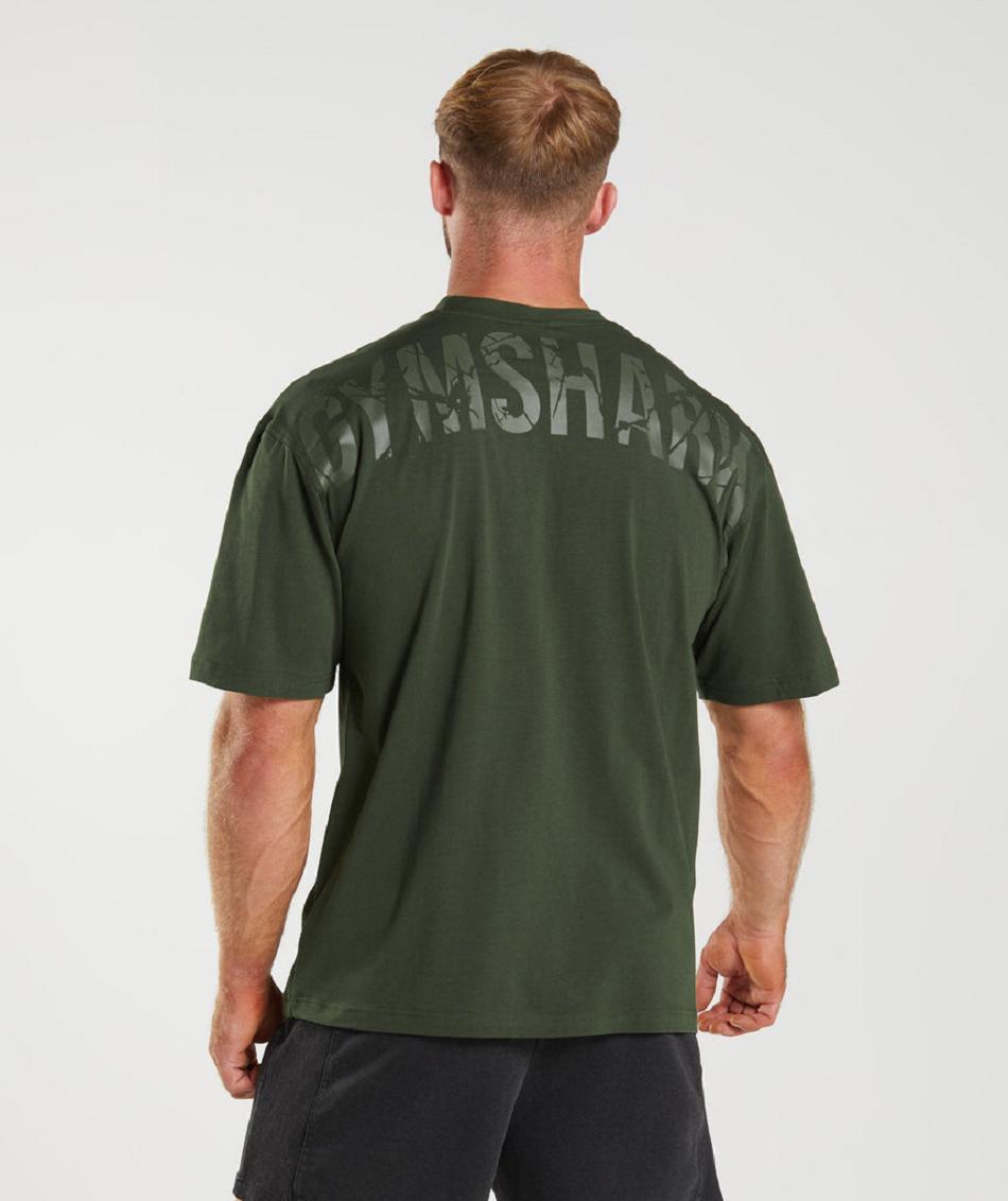 T Shirts Gymshark Power ανδρικα Ελιά | GR_AS8702