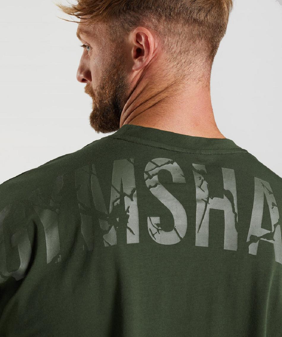 T Shirts Gymshark Power ανδρικα Ελιά | GR_AS8702