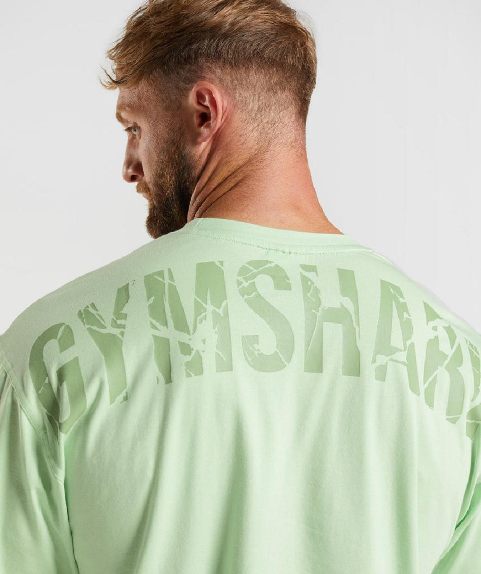 T Shirts Gymshark Power ανδρικα πρασινο | GR_YJ4549