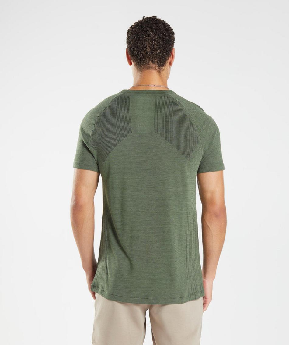 T Shirts Gymshark Retake Seamless ανδρικα Ελιά μαυρα | GR_V5341