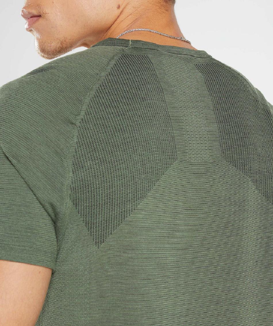 T Shirts Gymshark Retake Seamless ανδρικα Ελιά μαυρα | GR_V5341