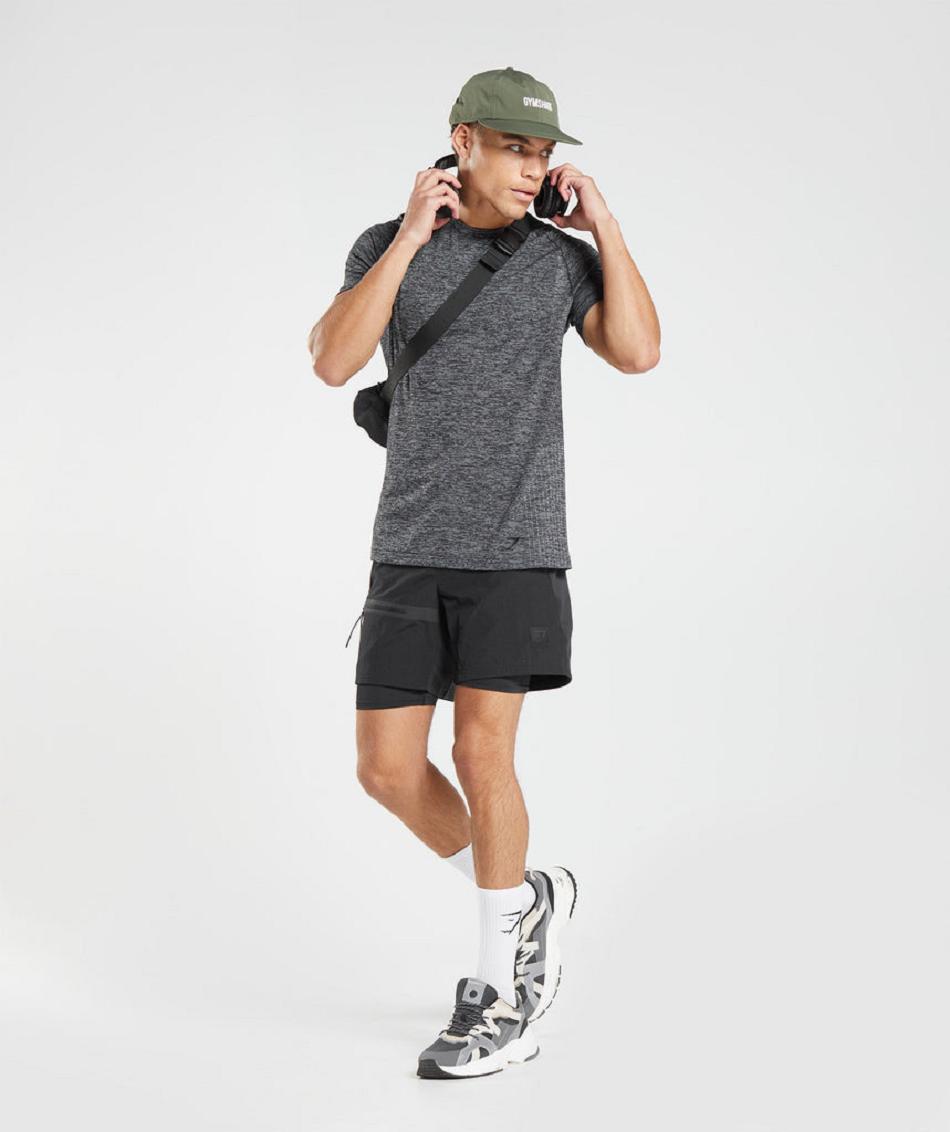 T Shirts Gymshark Retake Seamless ανδρικα μαυρα ασπρα | GR_ZI3455