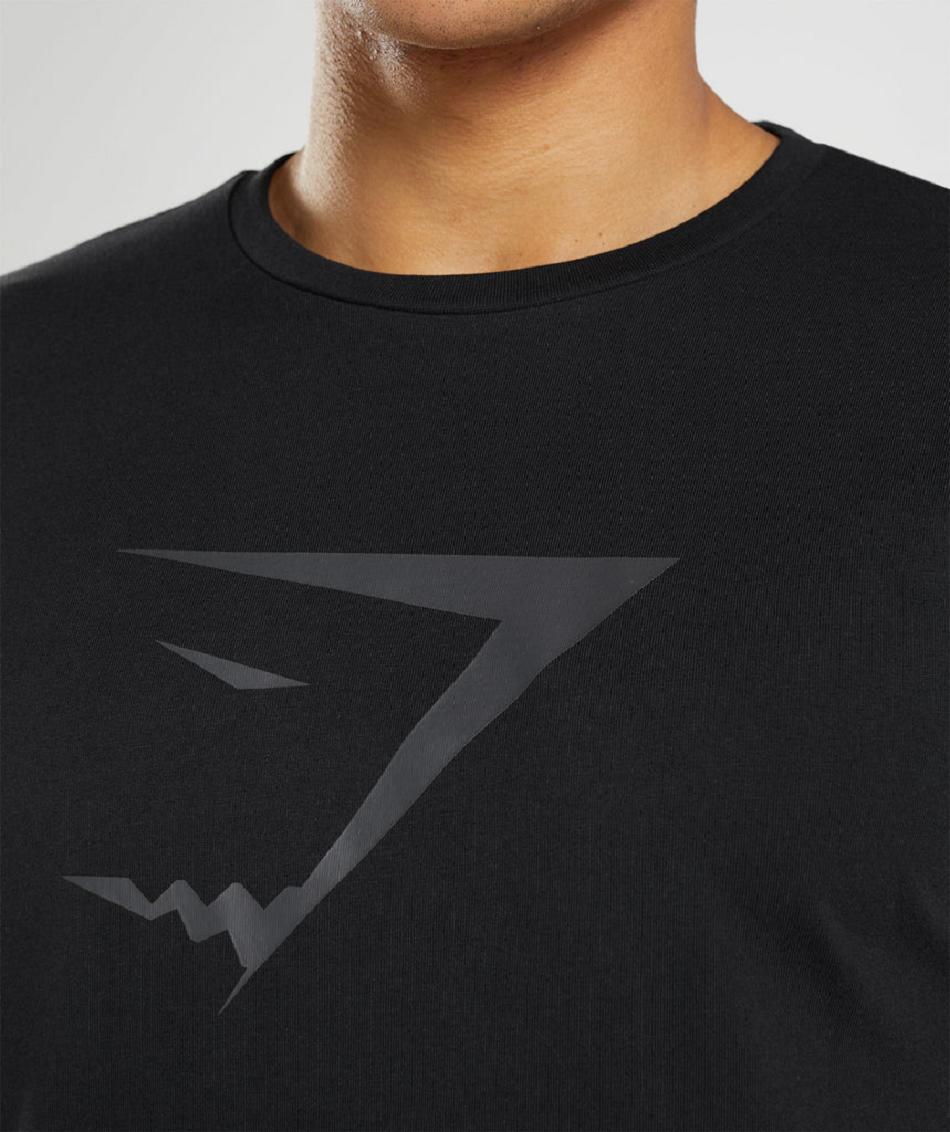 T Shirts Gymshark Sharkhead Infill ανδρικα μαυρα | GR_S4193