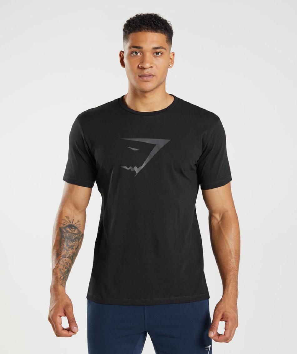 T Shirts Gymshark Sharkhead Infill ανδρικα μαυρα | GR_S4193