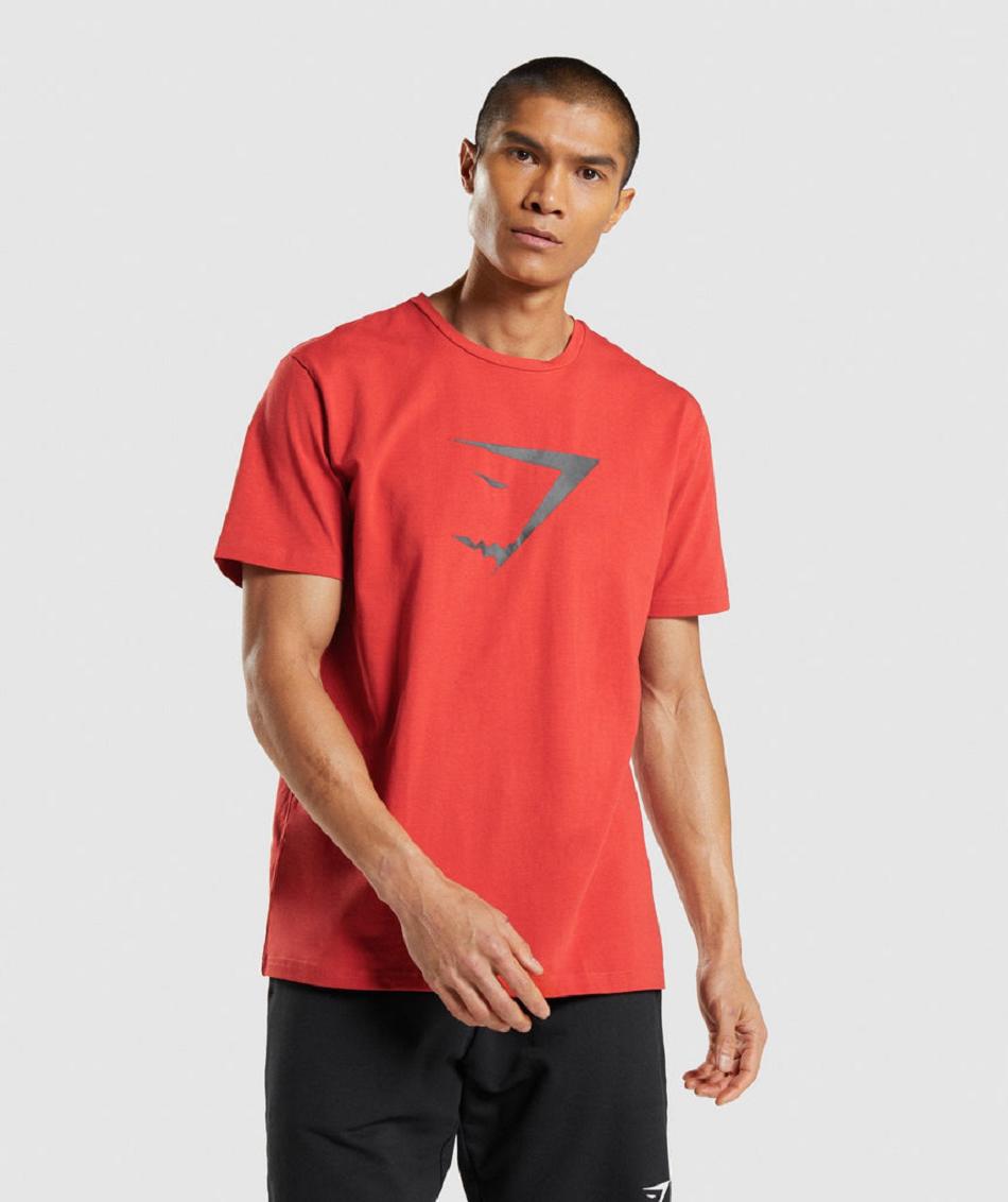 T Shirts Gymshark Sharkhead Infill ανδρικα κοκκινα | GR_N9053