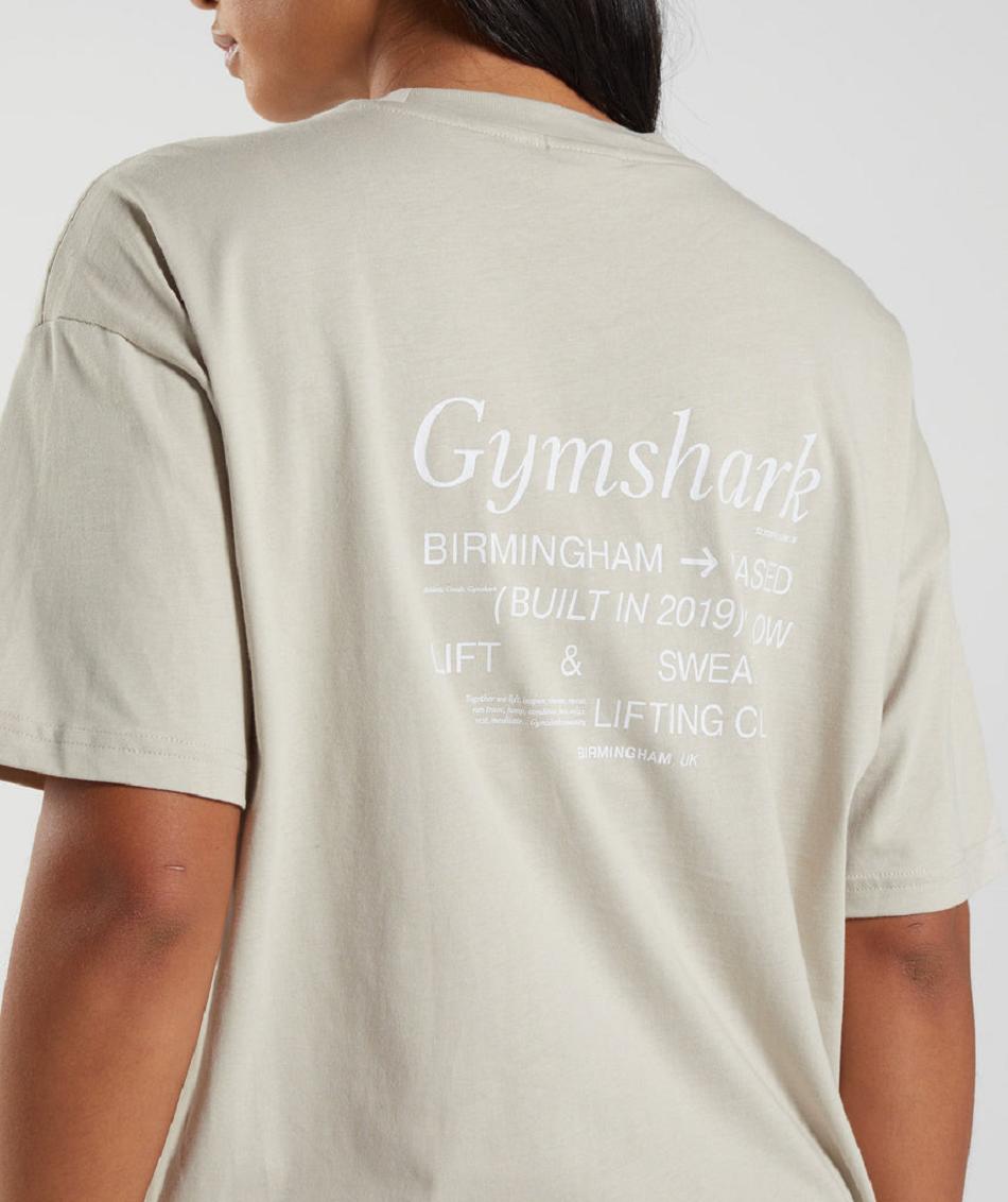 T Shirts Gymshark Social Club Oversized γυναικεια γκρι | GR_K7482
