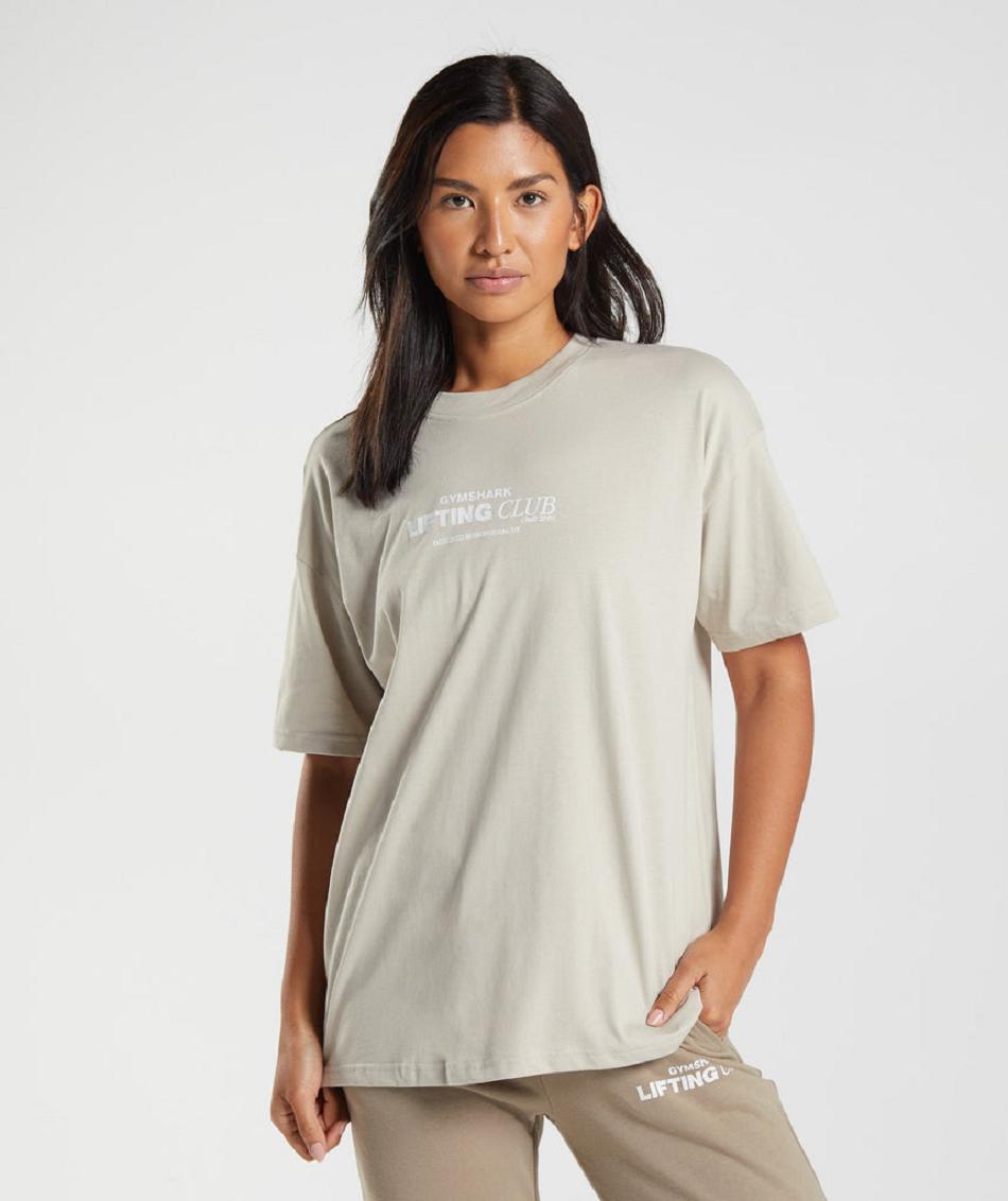 T Shirts Gymshark Social Club Oversized γυναικεια γκρι | GR_K7482