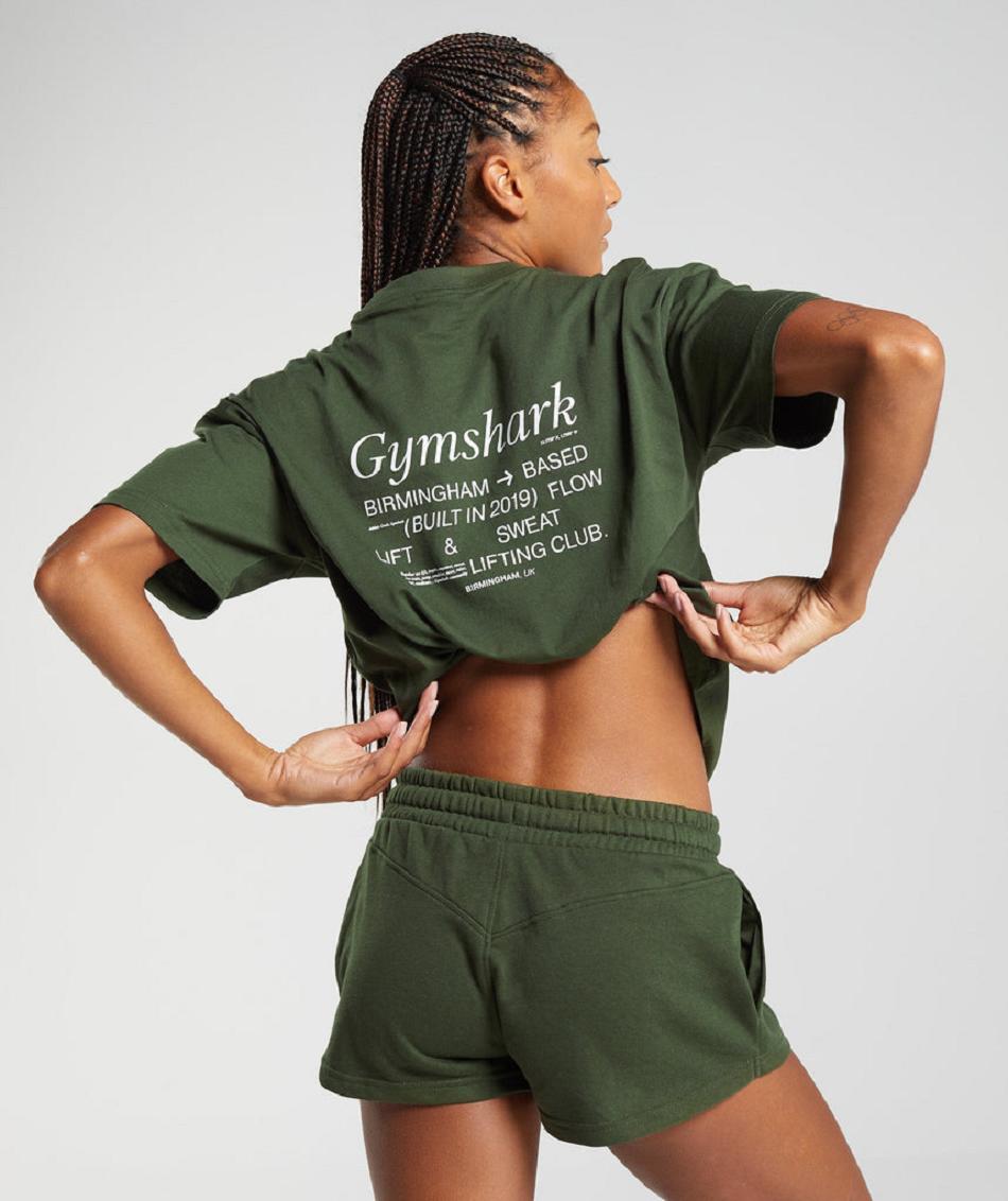 T Shirts Gymshark Social Club Oversized γυναικεια Ελιά | GR_QX9195