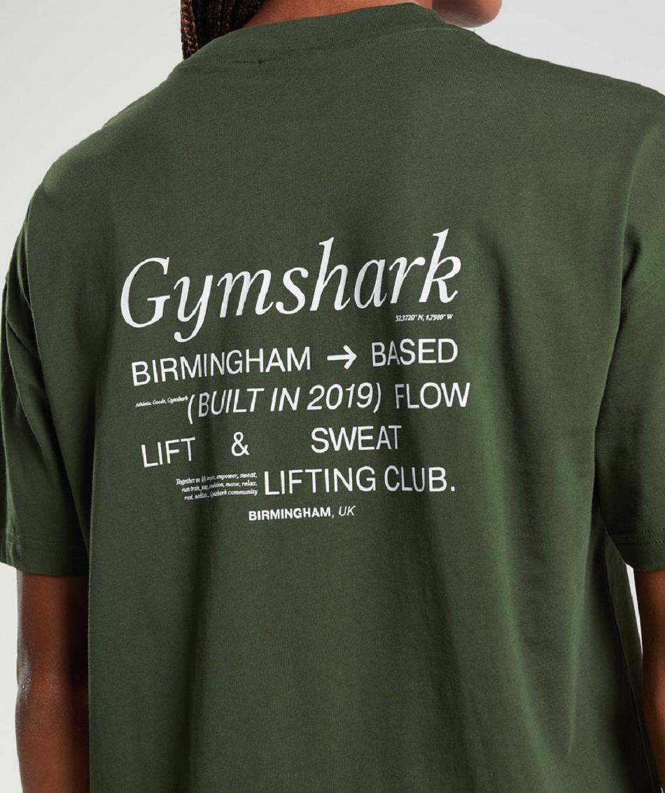 T Shirts Gymshark Social Club Oversized γυναικεια Ελιά | GR_QX9195