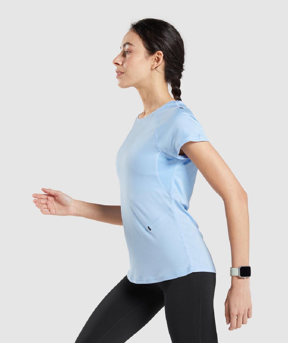 T Shirts Gymshark Speed γυναικεια μπλε | GR_O5876