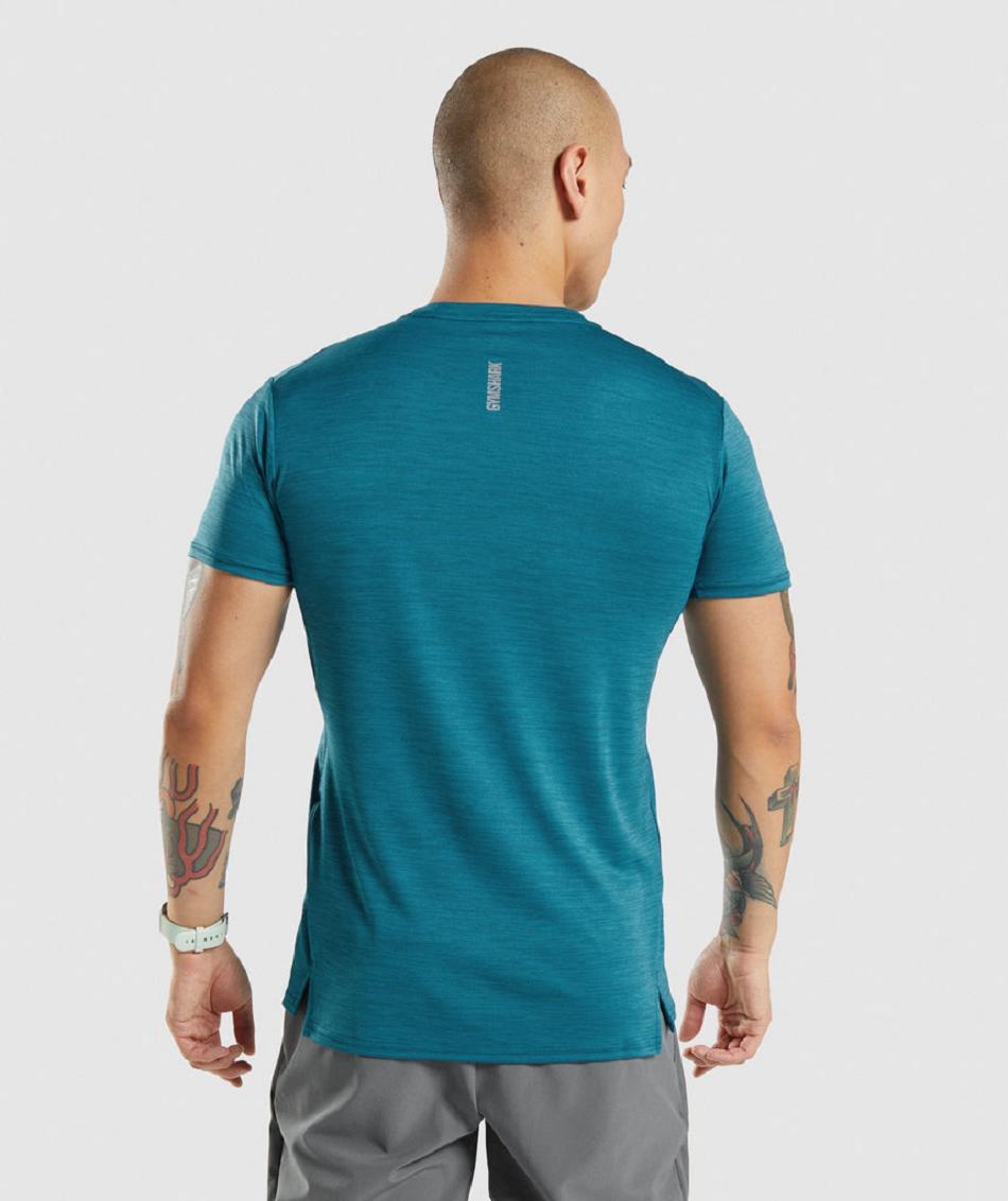 T Shirts Gymshark Speed ανδρικα τυρκουάζ | GR_Q3003