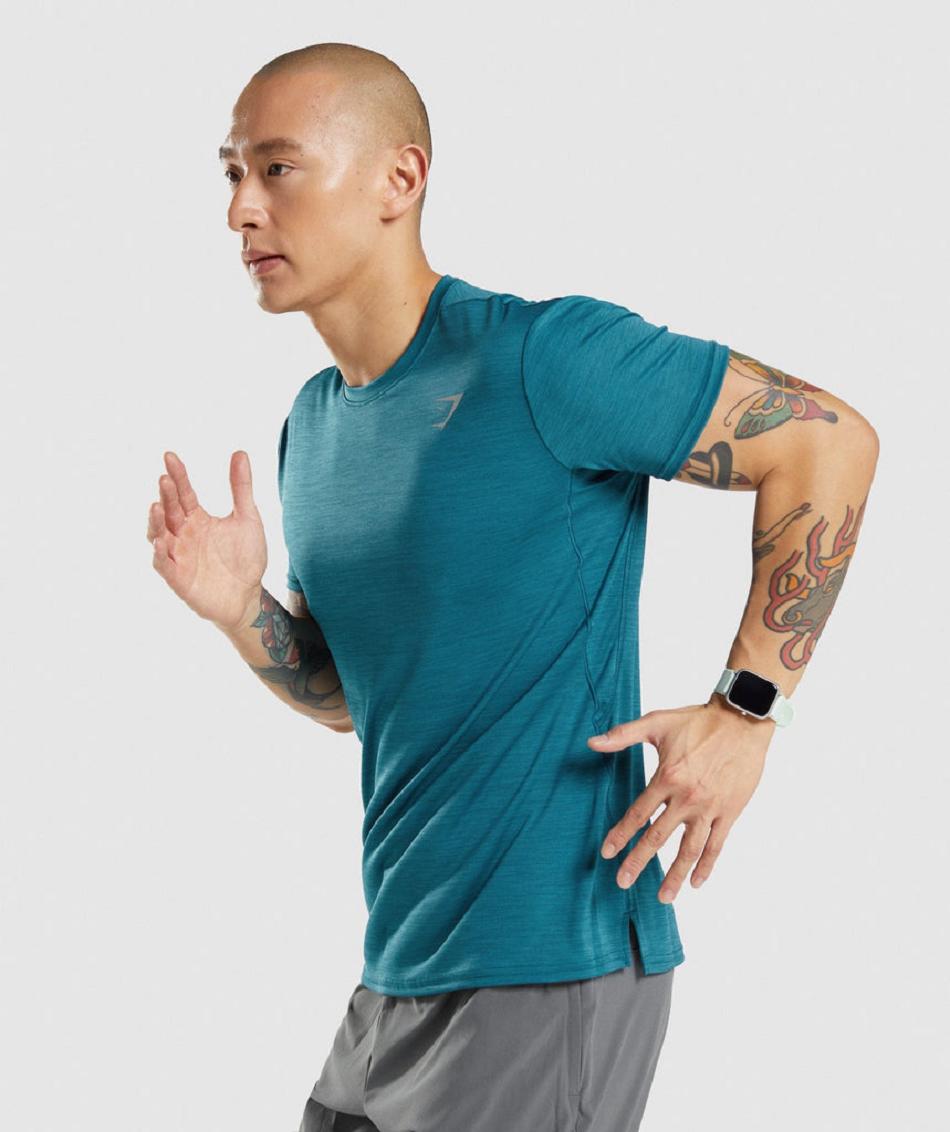 T Shirts Gymshark Speed ανδρικα τυρκουάζ | GR_Q3003