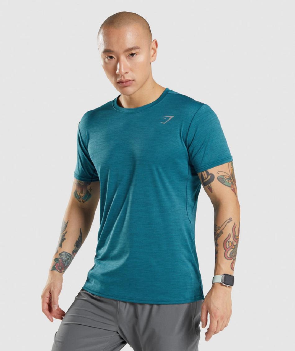 T Shirts Gymshark Speed ανδρικα τυρκουάζ | GR_Q3003