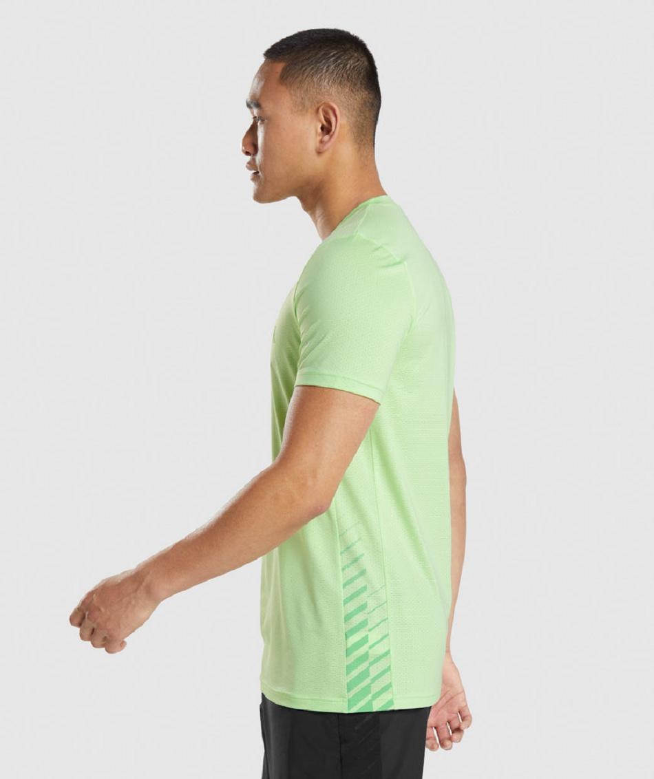 T Shirts Gymshark Sport Stripe ανδρικα πρασινο | GR_KO4198