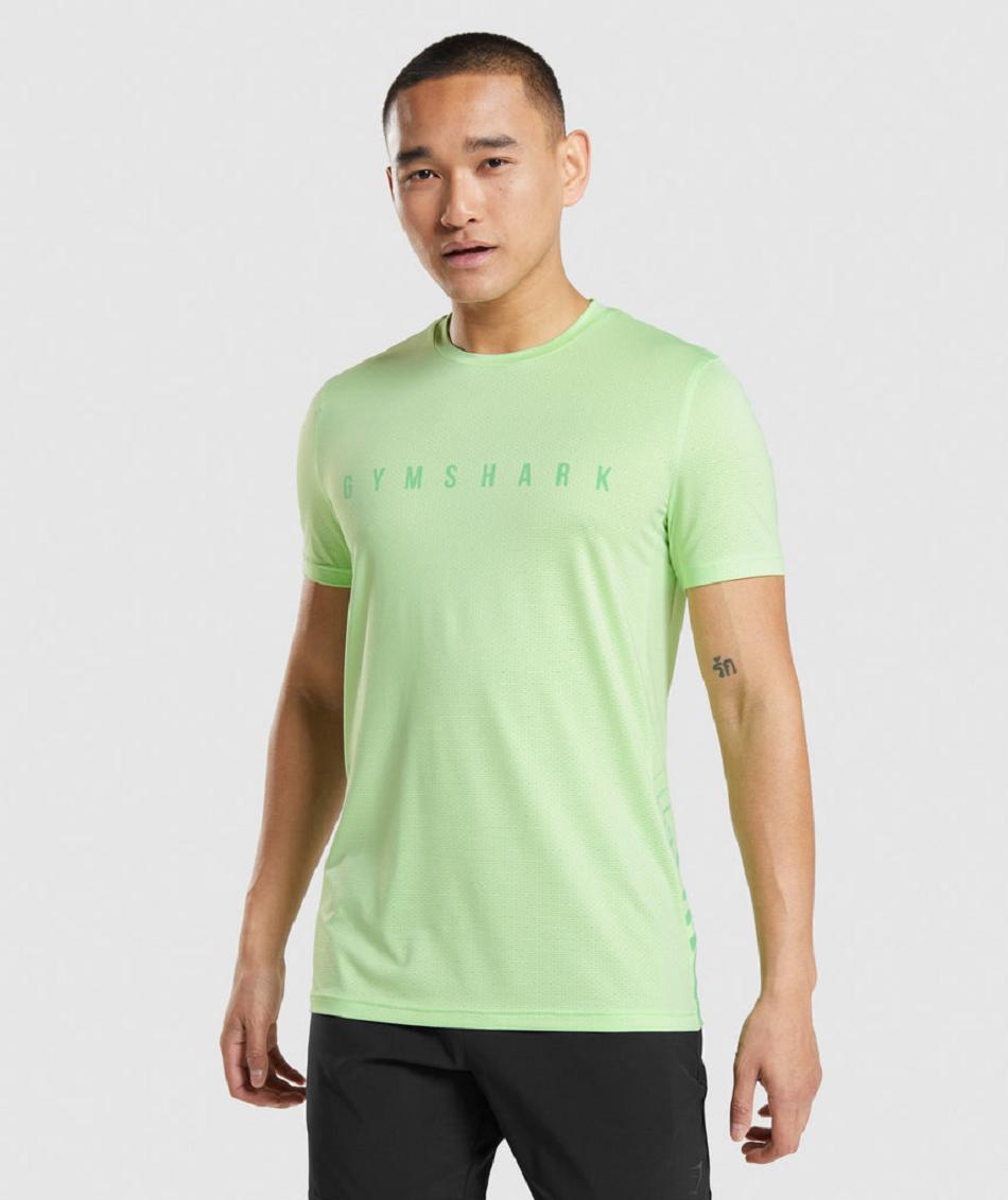 T Shirts Gymshark Sport Stripe ανδρικα πρασινο | GR_KO4198