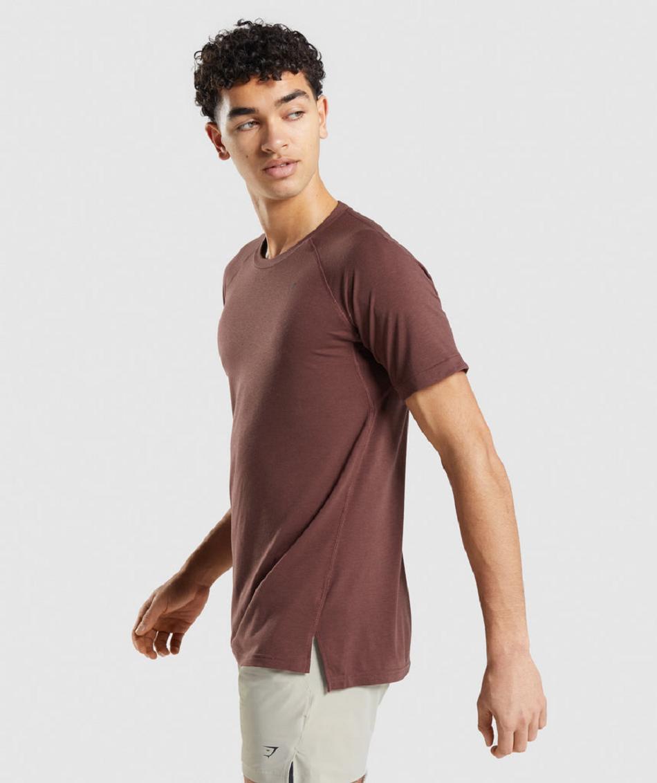T Shirts Gymshark Studio Amplify ανδρικα ροζ καφε | GR_SU7435