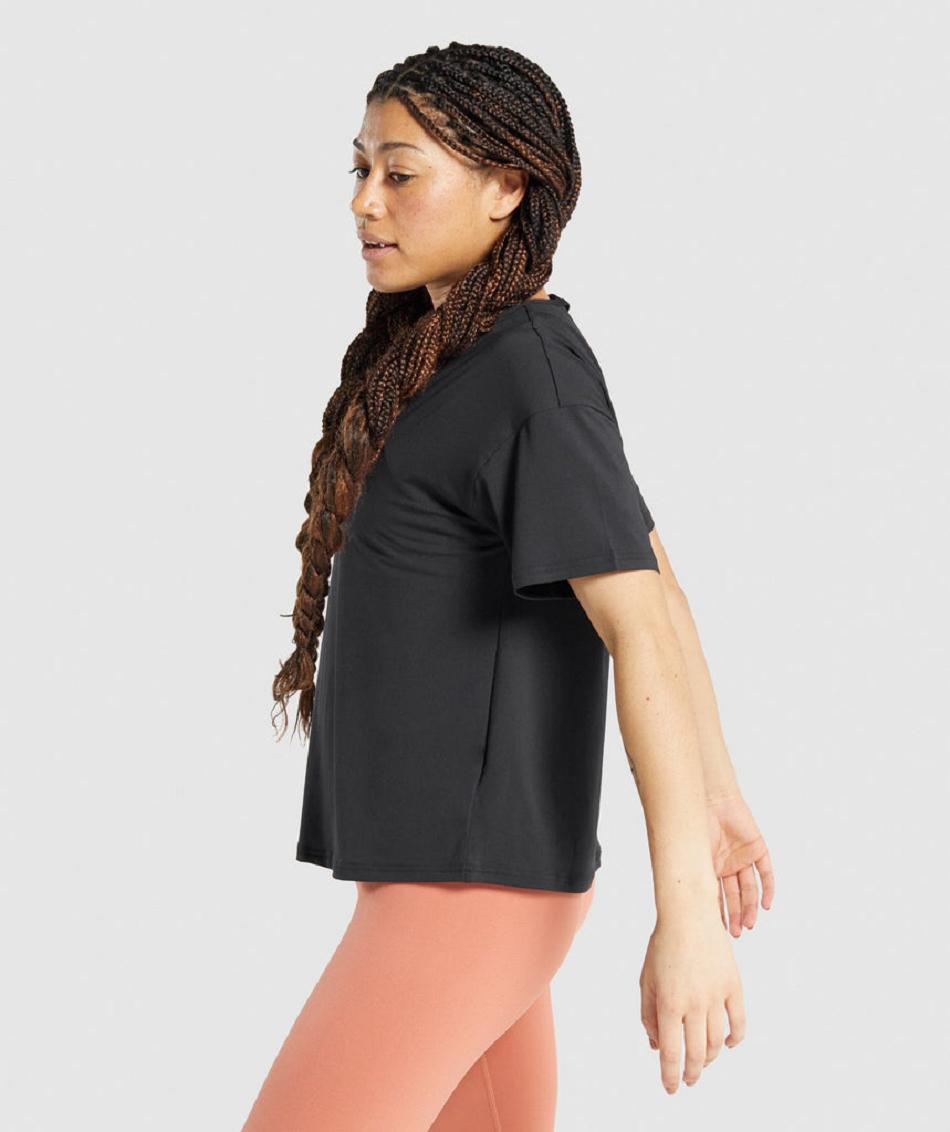 T Shirts Gymshark Studio γυναικεια μαυρα | GR_N4035