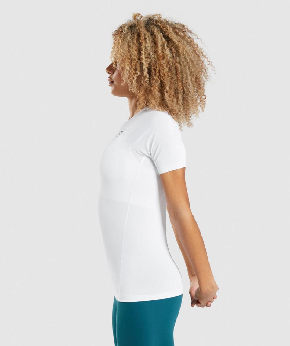 T Shirts Gymshark Training Baselayer γυναικεια ασπρα | GR_EE7633