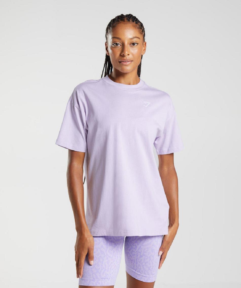 T Shirts Gymshark Training Oversized γυναικεια μωβ | GR_VV8161
