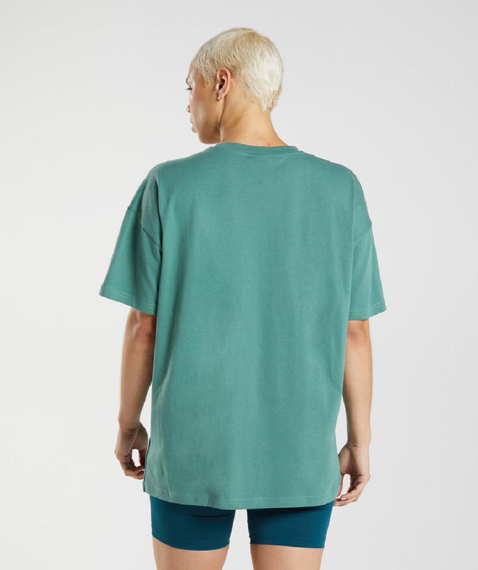 T Shirts Gymshark Training Oversized γυναικεια πρασινο | GR_N7986
