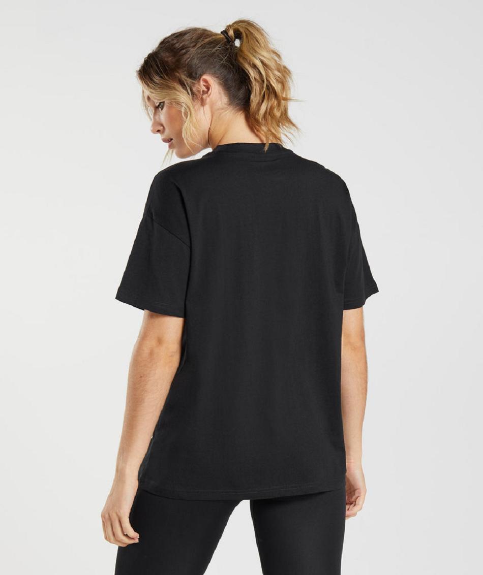 T Shirts Gymshark Training Oversized γυναικεια μαυρα | GR_IM3620