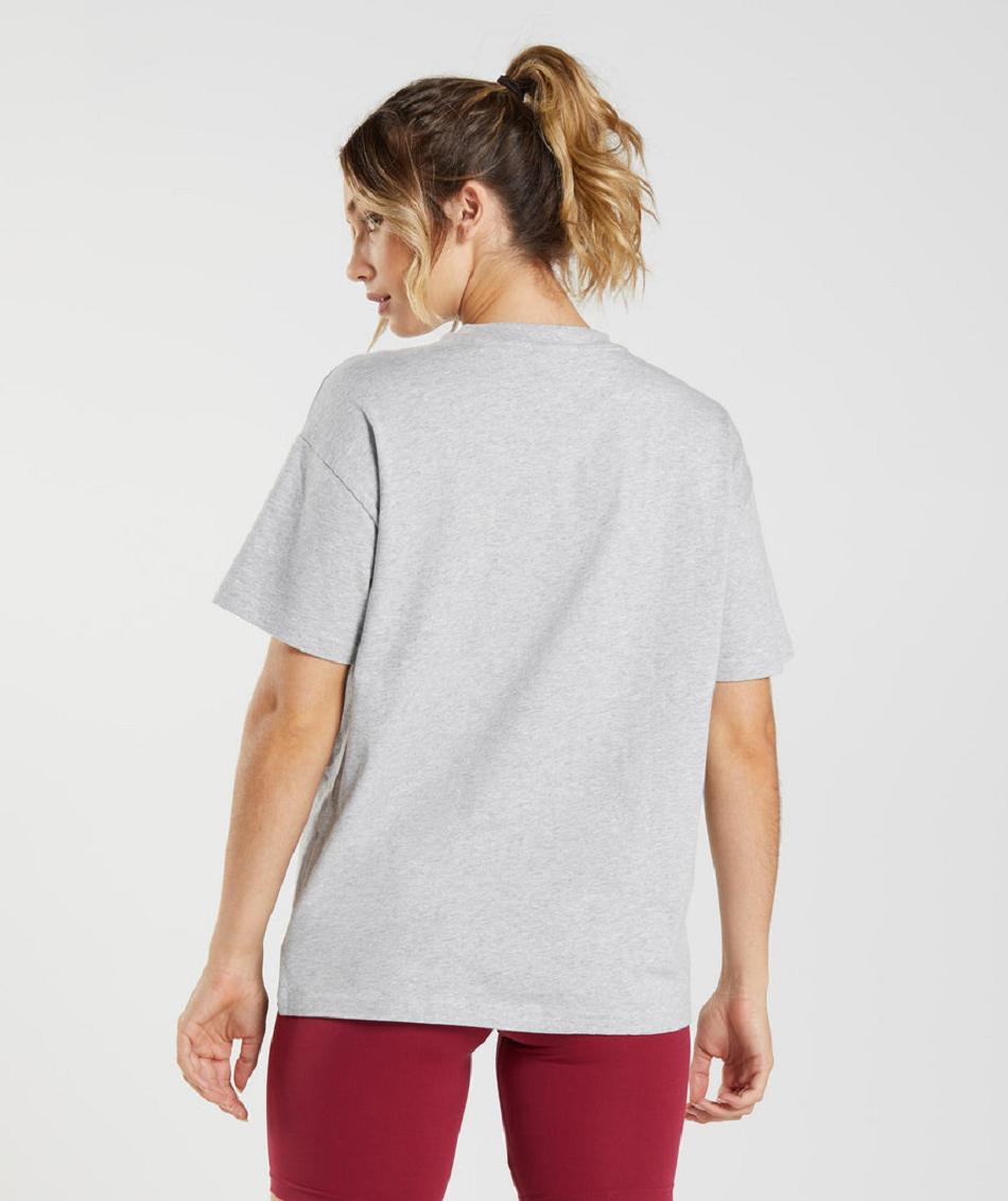 T Shirts Gymshark Training Oversized γυναικεια ανοιχτο γκρι | GR_AS6731