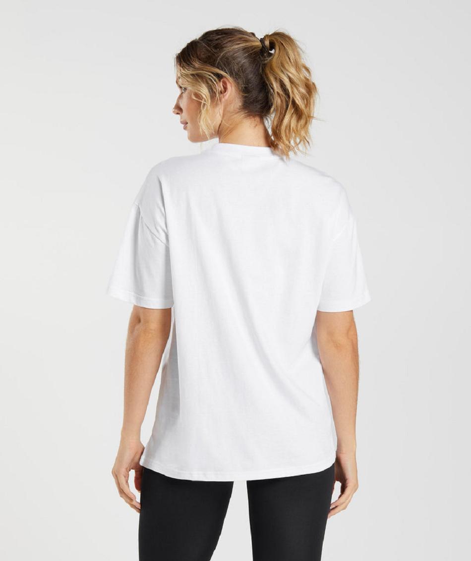 T Shirts Gymshark Training Oversized γυναικεια ασπρα | GR_N5334