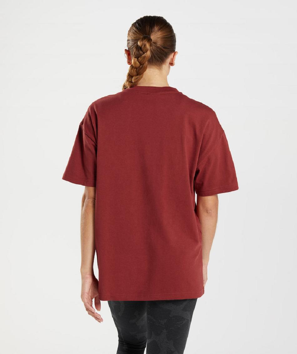 T Shirts Gymshark Training Oversized γυναικεια κοκκινα | GR_BO2186