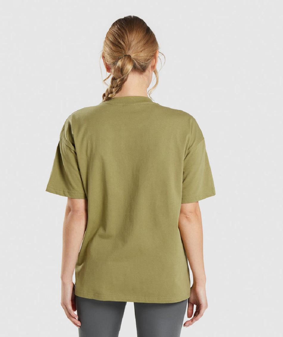 T Shirts Gymshark Training Oversized γυναικεια πρασινο | GR_S3333