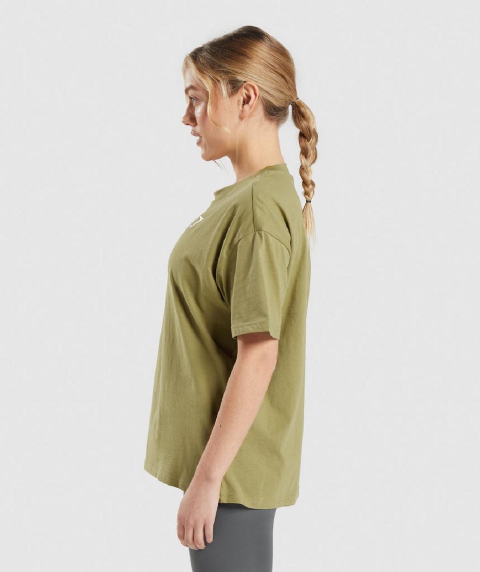 T Shirts Gymshark Training Oversized γυναικεια πρασινο | GR_S3333