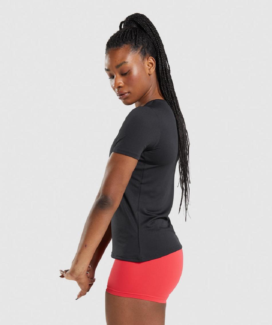 T Shirts Gymshark Training γυναικεια μαυρα | GR_TA4620