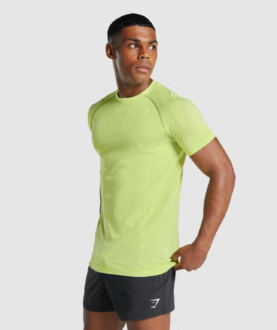 T Shirts Gymshark Vital Light Seamless ανδρικα κίτρινα | GR_N8146
