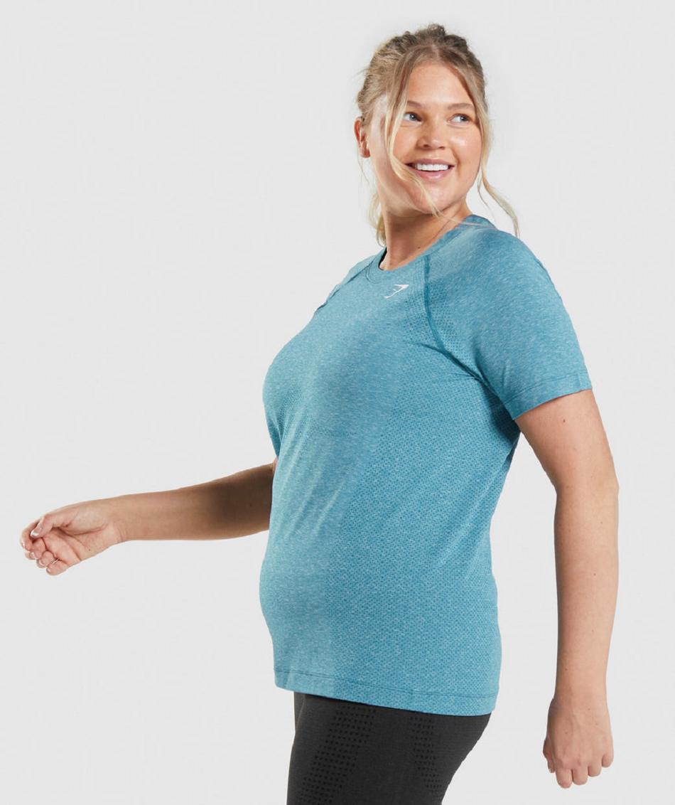 T Shirts Gymshark Vital Seamless 2.0 Light γυναικεια τυρκουάζ | GR_K1033