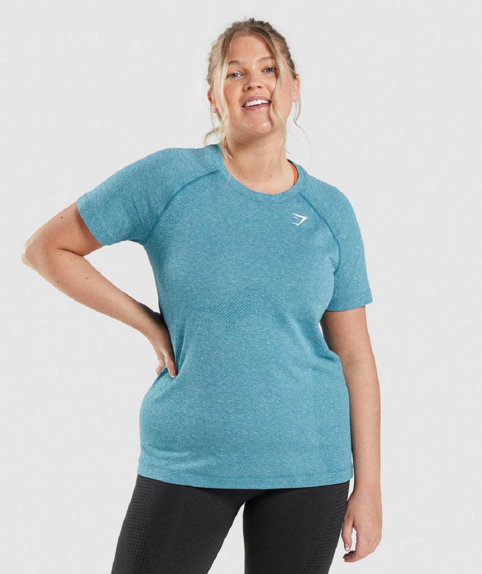 T Shirts Gymshark Vital Seamless 2.0 Light γυναικεια τυρκουάζ | GR_K1033