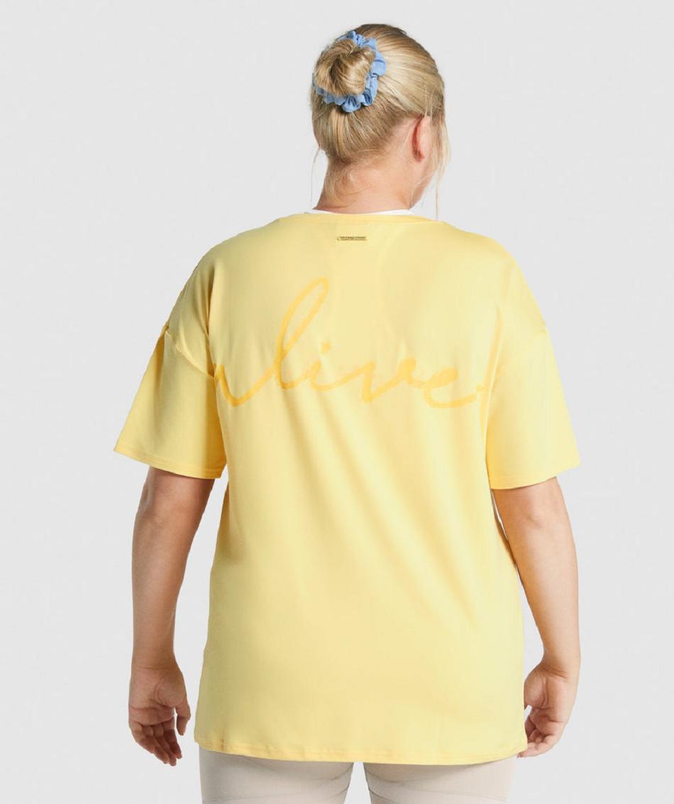 T Shirts Gymshark Whitney Oversized γυναικεια κίτρινα | GR_TC2683