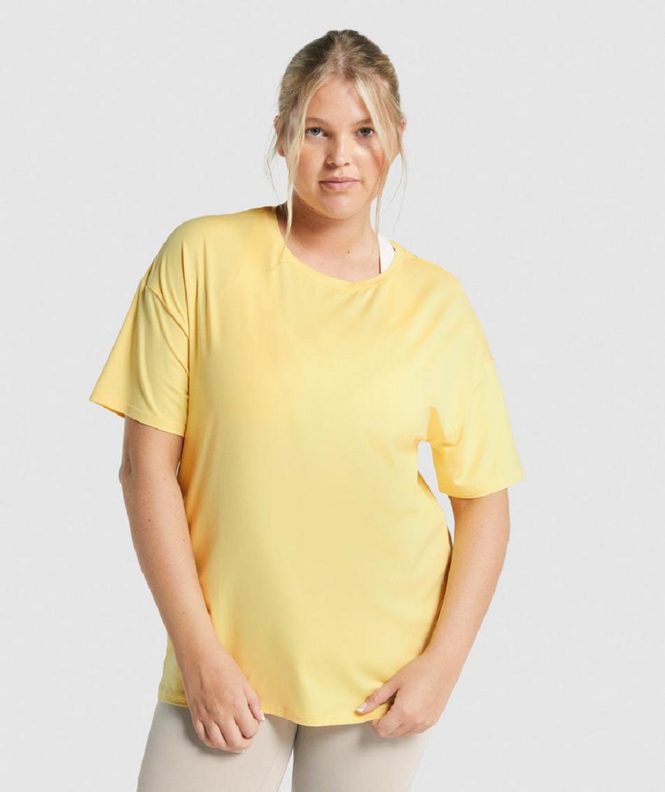 T Shirts Gymshark Whitney Oversized γυναικεια κίτρινα | GR_TC2683