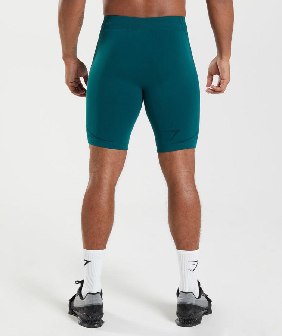 Σορτσ Gymshark 315 Seamless 1/2 ανδρικα τυρκουάζ μαυρα | GR_EP9753