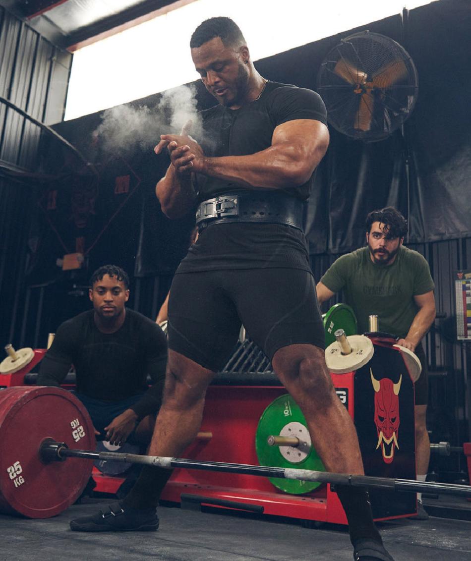 Σορτσ Gymshark 315 Seamless 1/2 ανδρικα μαυρα γκρι | GR_QX6349